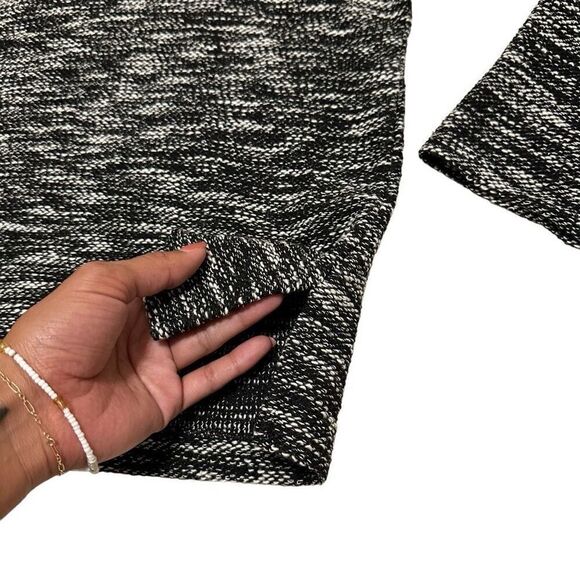 Madewell XS Black and White Knit Shoulder Button Crewneck Loose Casual Sweater - Picture 4 of 7